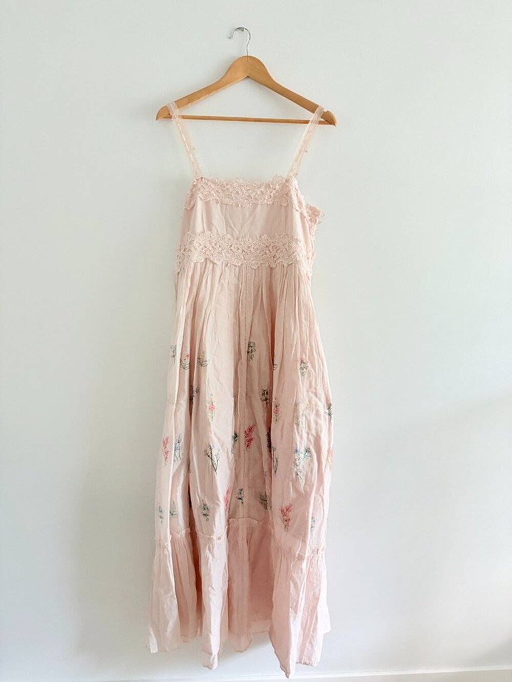 Caroline Constas Daisy Lace Maxi Dress NWT Floral Embroidered Pink Size Large - Picture 3 of 10